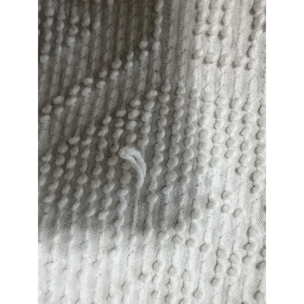 Vintage White Hobnail Chenille Medallion Full Queen Bedspread CUTTER DAMAGE